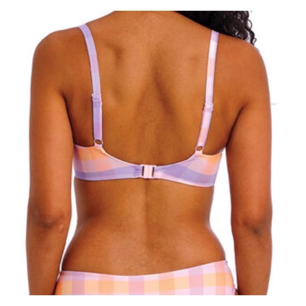 NWT Freya Women's Harbour Island Underwire Plunge Top Bikini 36D Gingham - Picture 2 of 6